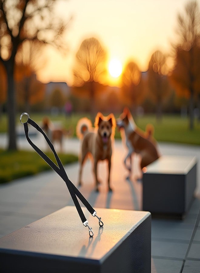 Tnyvm Black Double Dog Leash Lead,Adjustable Two Dog Leash Pet Traction Rope with D Coupler N Lead Collars, Harnesses and Leashes for Pet Supplies - Image 4